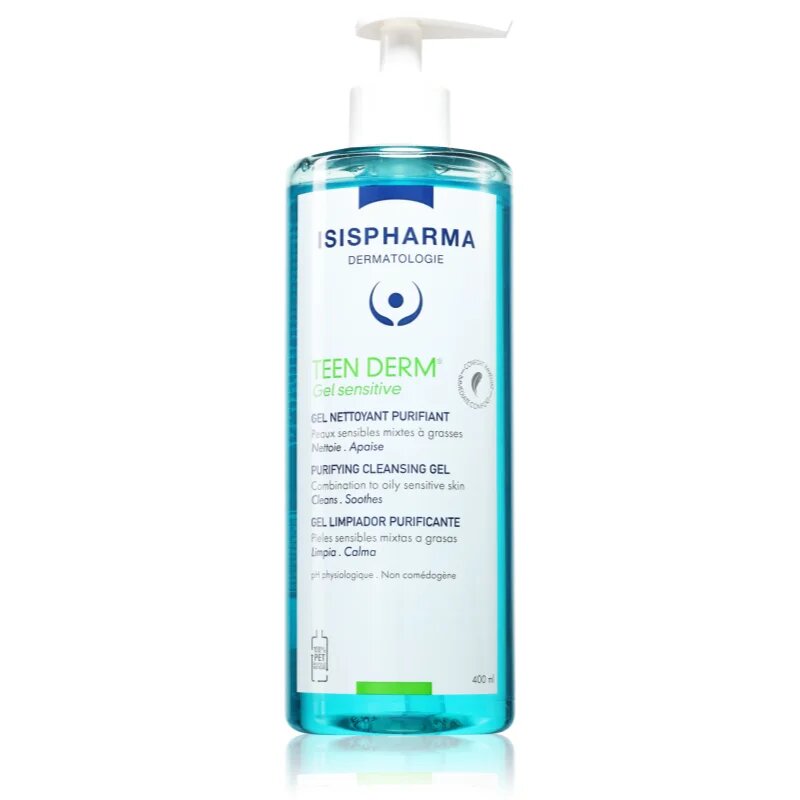 ISISPHARMA Teen Derm Gel Sensitive čistilni gel za mastno k aknam nagnjeno kožo 400 ml