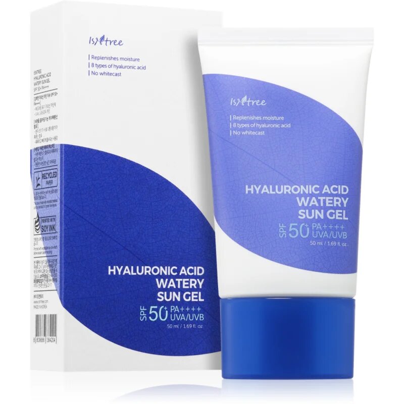 Isntree Hyaluronic Acid zaščitna gelasta krema za občutljivo in suho kožo SPF 50+ 50 ml