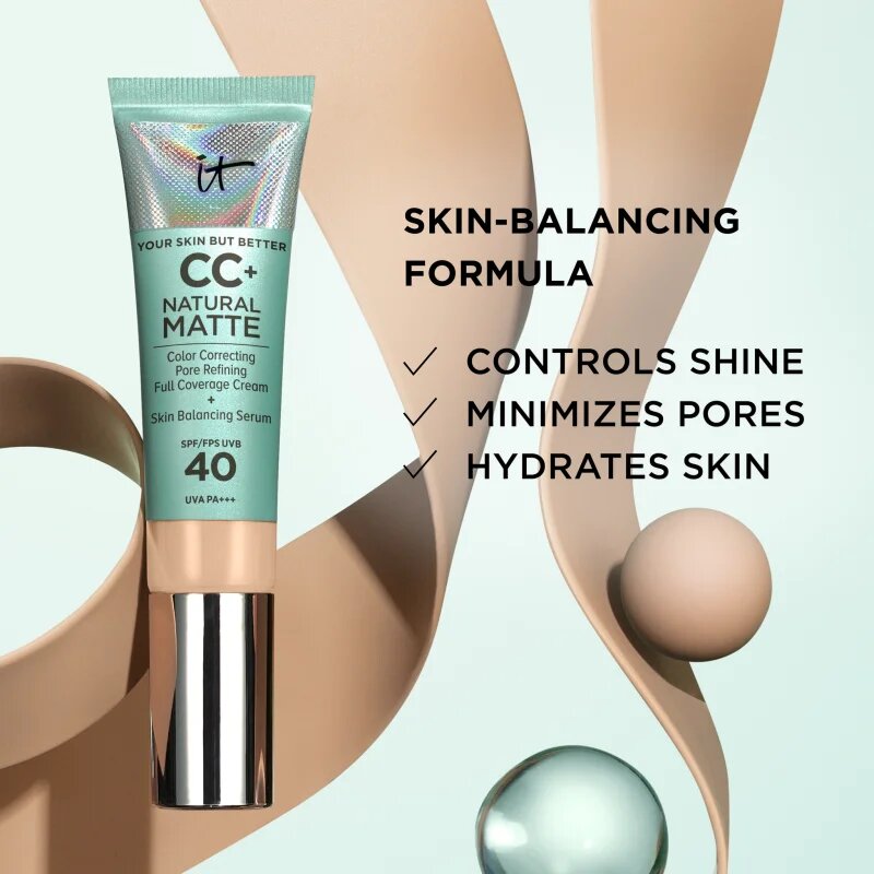 IT Cosmetics Your Skin But Better CC+ Natural Matte CC krema za mat videz SPF 40 Neutral Tan 32 ml