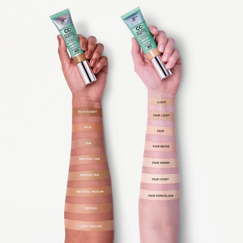 IT Cosmetics Your Skin But Better CC+ Natural Matte CC krema za mat videz SPF 40 Neutral Tan 32 ml
