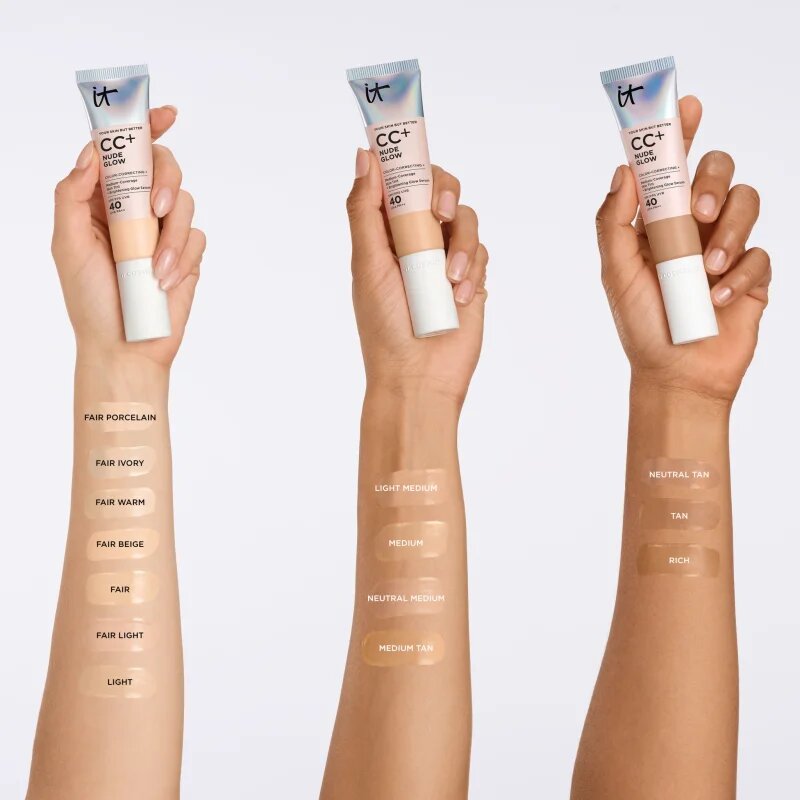 IT Cosmetics Your Skin But Better CC + Nude Glow CC krema za osvetlitev kože SPF 40 Fair Porcelain 32 ml