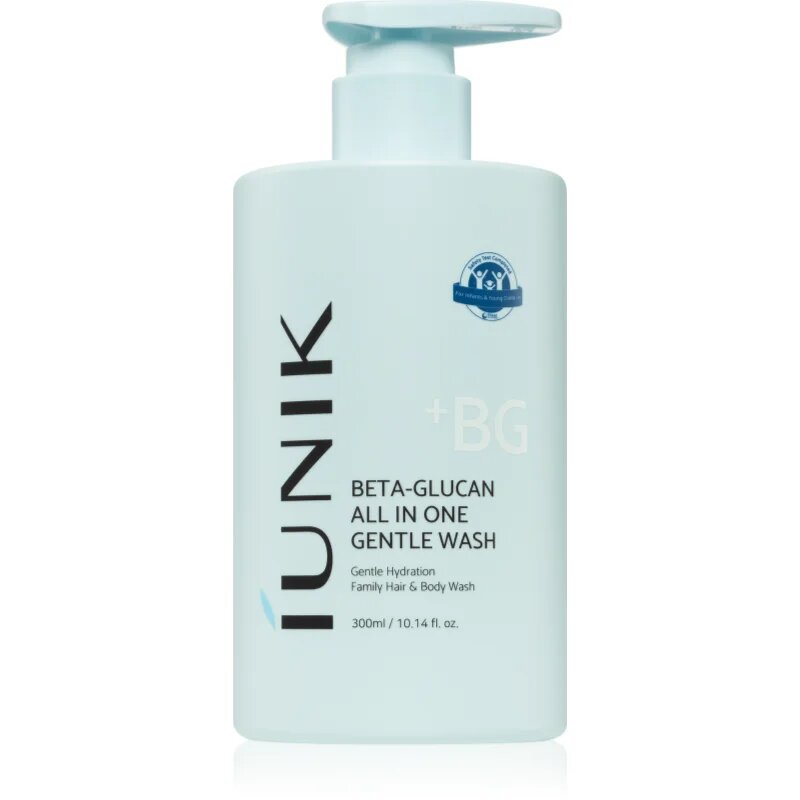 iUnik Beta Glucan All In One Gentle Wash nežna čistilna pena za obraz telo in lase 300 ml