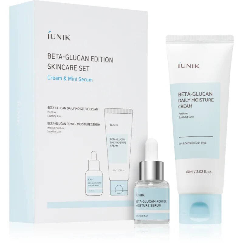 iUnik Beta Glucan Skincare Set darilni set za intenzivno hidracijo