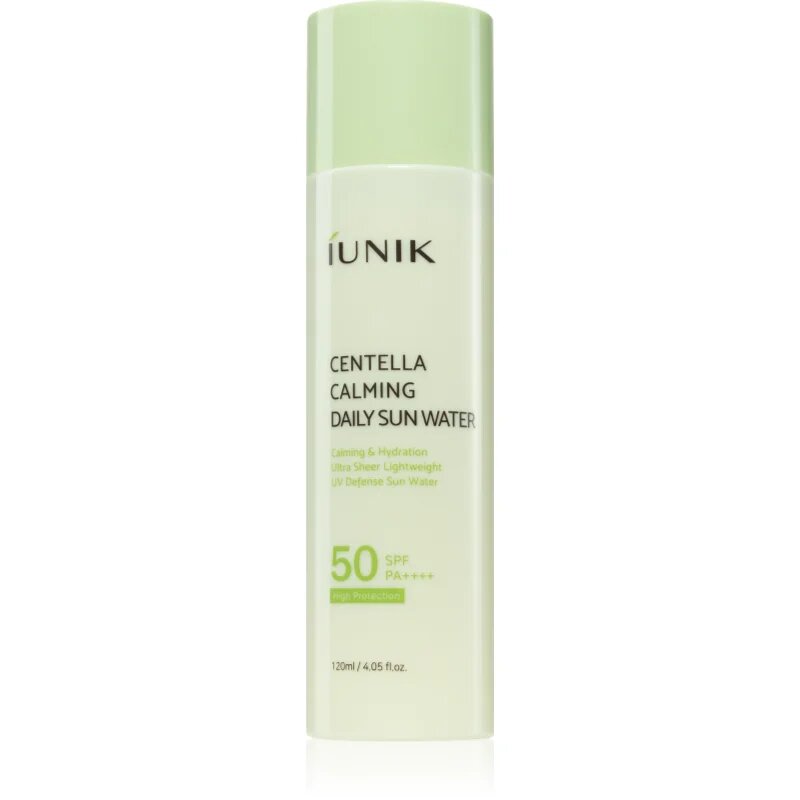 iUnik Centella Calming Daily Sun Water pomirjajoči tonik SPF 50+ 120 ml