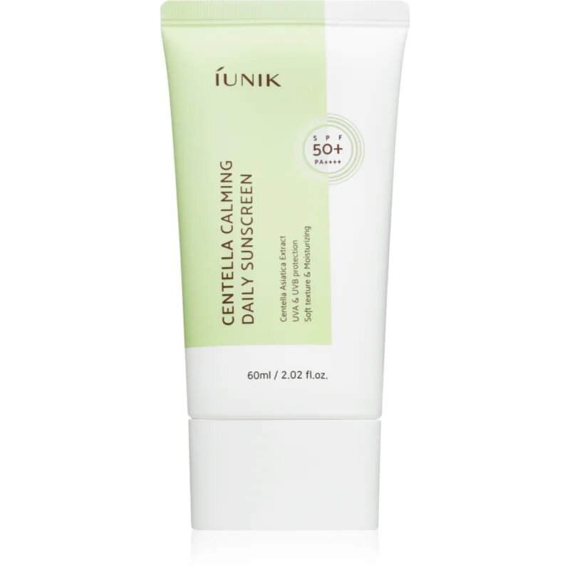 iUnik Centella Calming Daily Sunscreen pomirjajoča in zaščitna krema SPF 50+ 60 ml