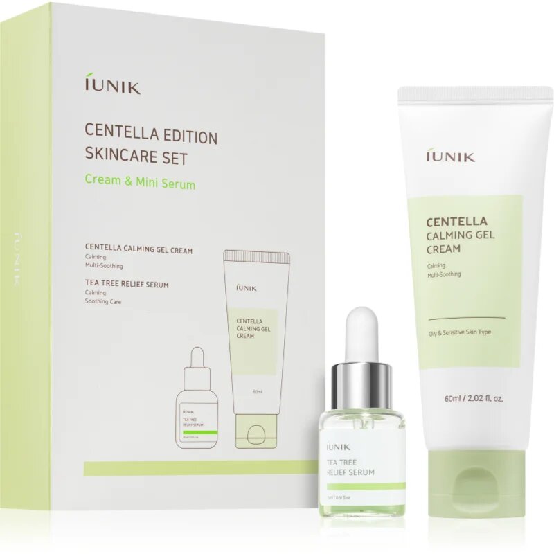 iUnik Centella Skincare Set darilni set za pomiritev in okrepitev občutljive kože