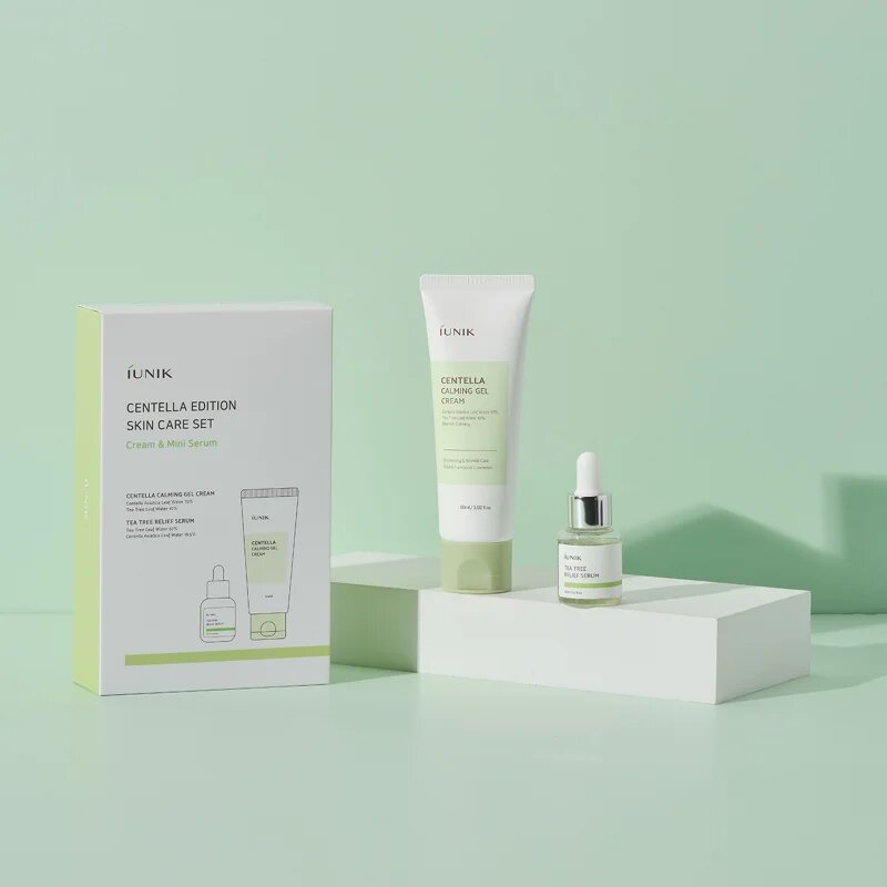 iUnik Centella Skincare Set darilni set za pomiritev in okrepitev občutljive kože