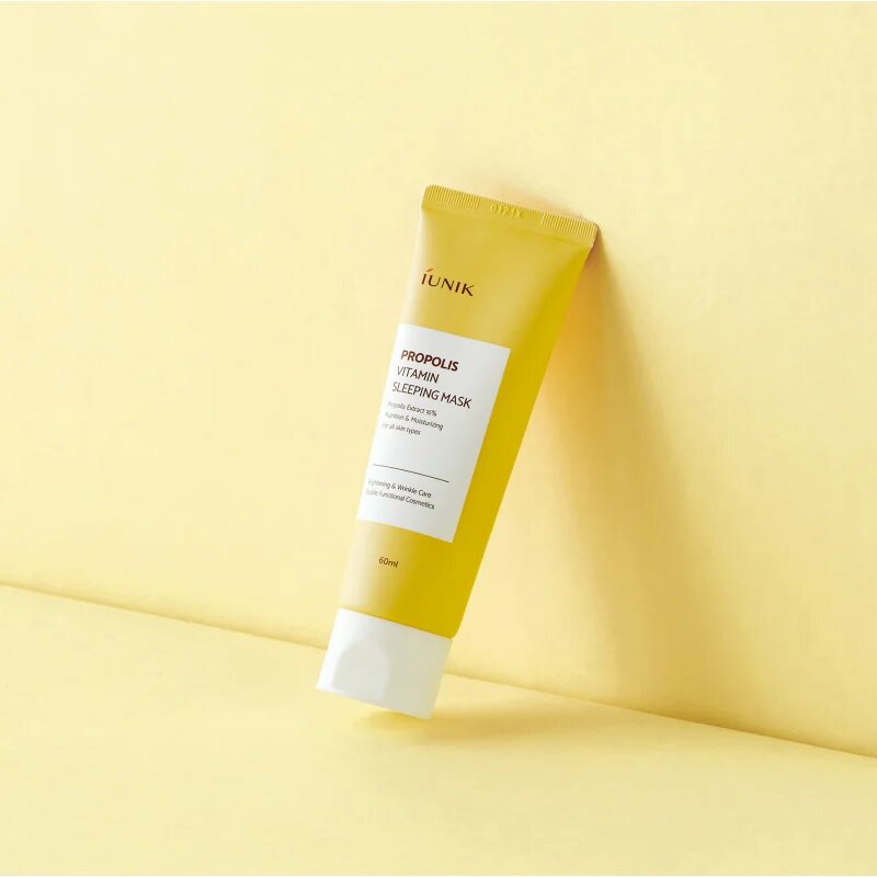 iUnik Propolis Vitamin nočna maska za obnovo kože z multivitaminskim kompleksom 60 ml