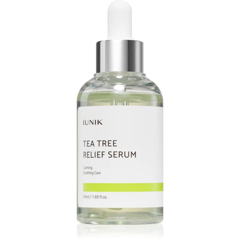 iUnik Tea Tree Relief Serum pomirjajoči serum za obraz za občutljivo k aknam nagnjeno kožo 50 ml