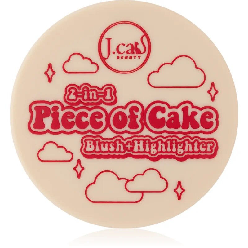 J.Cat Beauty 2 In 1 Piece Of Cake rdečilo z osvetljevalcem odtenek 103 McFlirty 12.1 g