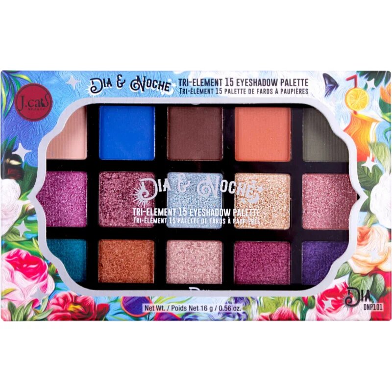 J.Cat Beauty Dia & Noche paleta senčil za oči odtenek 101 Dia 16 g