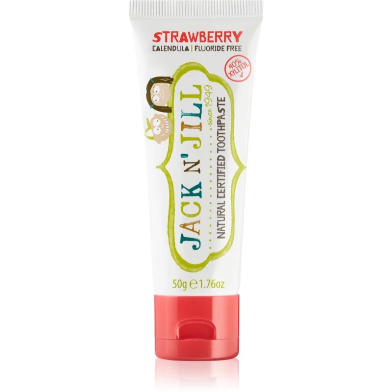 Jack N’ Jill Natural naravna zobna pasta za otroke okus Strawberry 50 g