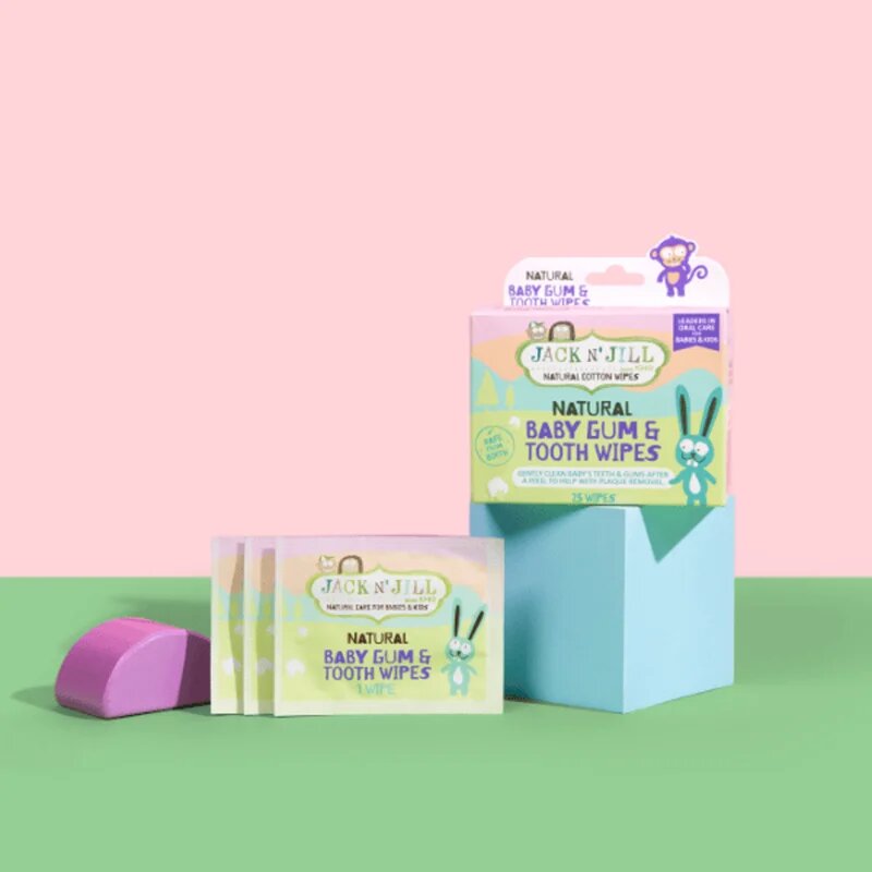 Jack N’ Jill Natural vlažni robčki za zaščito zob in dlesni 25 kos