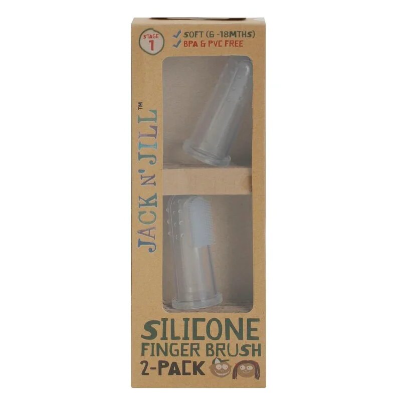 Jack N’ Jill Silicone otroška zobna ščetka za na prst soft 6 - 18 mesecev 2 kos