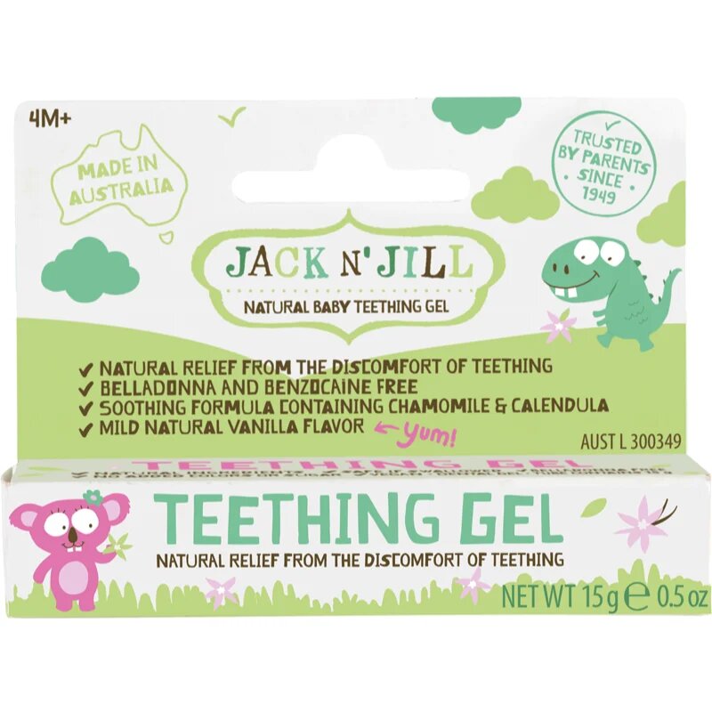 Jack N’ Jill Teething Gel pomirjajoči gel za rast zobkov 4m+ 15 g