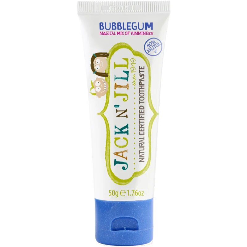 Jack N’ Jill Toothpaste naravna zobna pasta za otroke okus Bubblegum 50 g