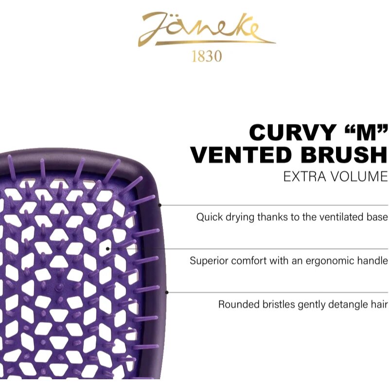 Janeke Curvy "M" Vented Brush ravna krtača za toplotno oblikovanje las 21 x 85 x 4 cm 1 kos