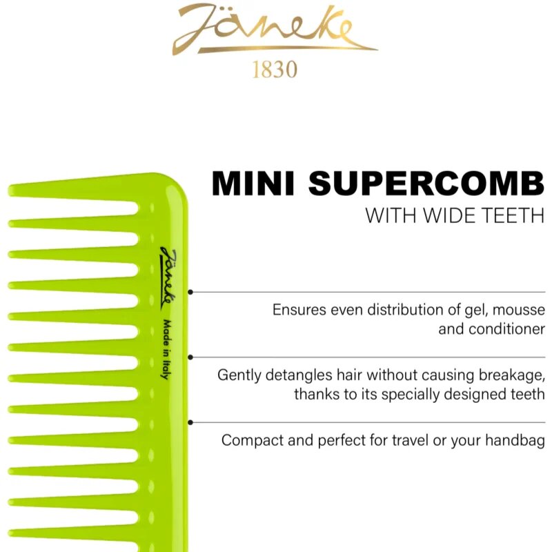 Janeke Mini Supercomb With Wide Teeth glavnik za vse tipe las 1 kos