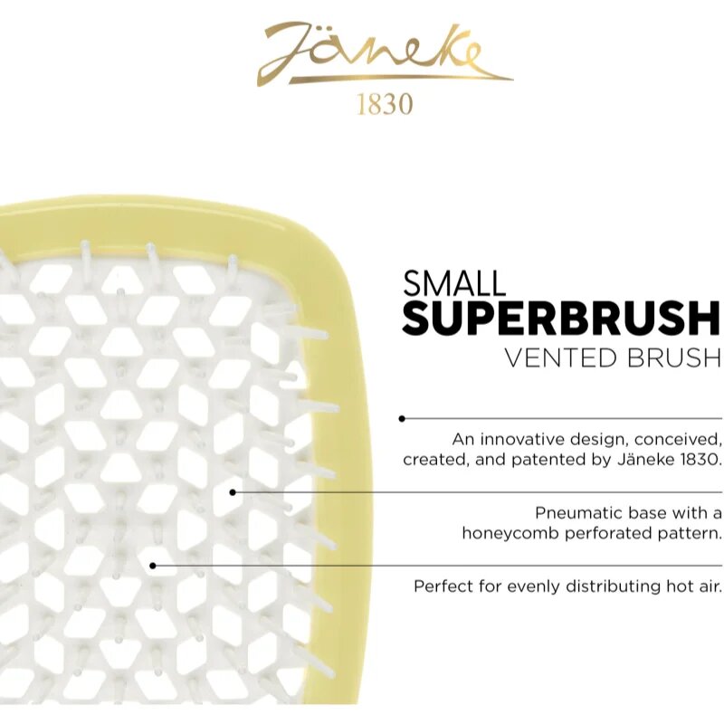Janeke The Original SuperBrush Small majhna ravna krtača za lase za lase Yellow 1 kos