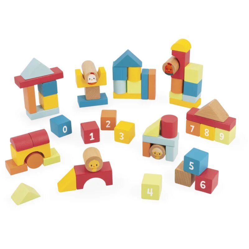 Janod Farm Construction Barrel kocke iz lesa 12m+ 56 kos