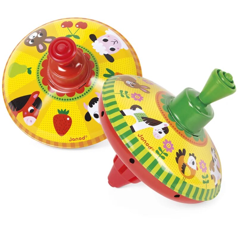 Janod Farm Spinning Top glasbena igrača 2y+ 1 kos