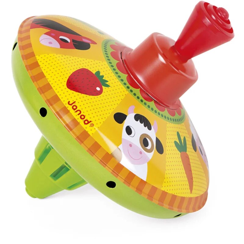 Janod Farm Spinning Top glasbena igrača 2y+ 1 kos