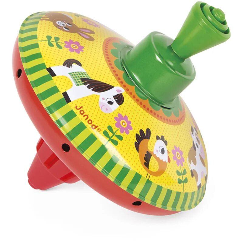 Janod Farm Spinning Top glasbena igrača 2y+ 1 kos