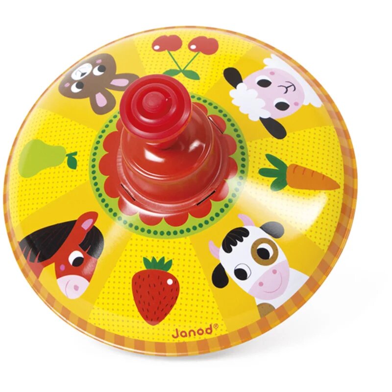 Janod Farm Spinning Top glasbena igrača 2y+ 1 kos
