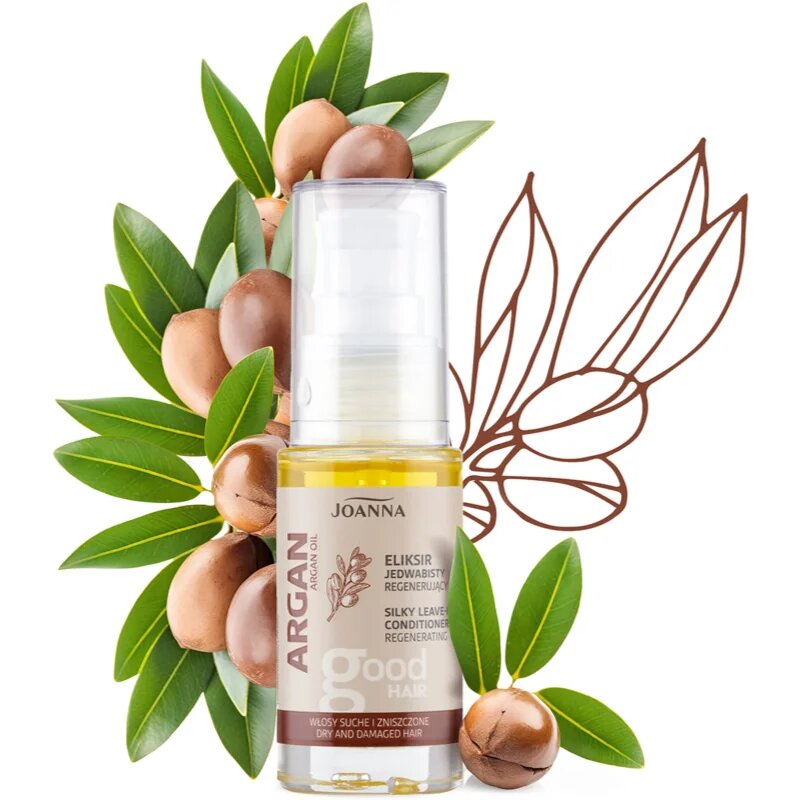 Joanna Argan Oil regeneracijski balzam brez spiranja za suhe in poškodovane lase 25 ml