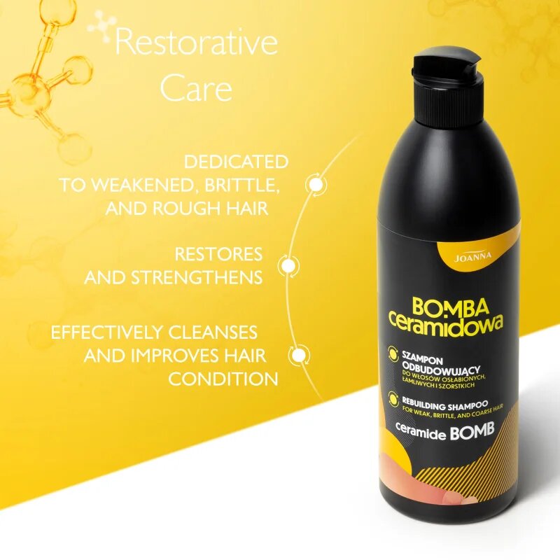 Joanna Ceramide Bomb Rebuilding Shampoo regeneracijski šampon za lomljive in izčrpane lase 500 ml