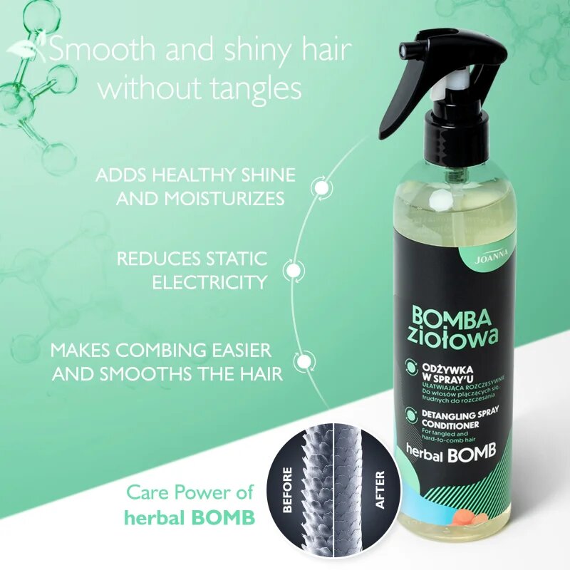 Joanna Herbal Bomb Detangling Spray Conditioner pršilo za lažje česanje las 300 ml