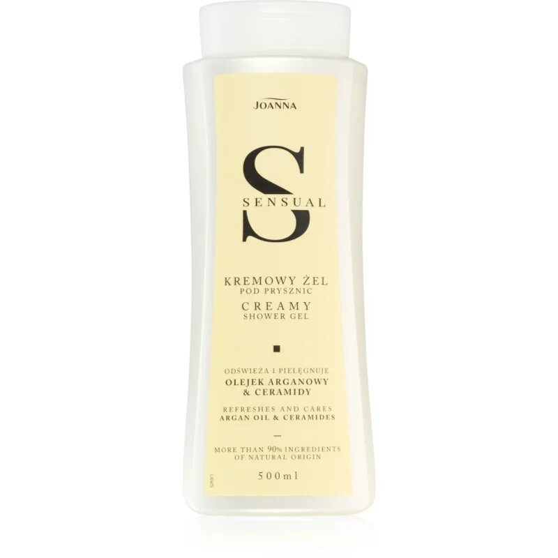 Joanna Sensual Creamy Shower Gel negovalni gel za prhanje Argan Oil & Ceramides 500 ml