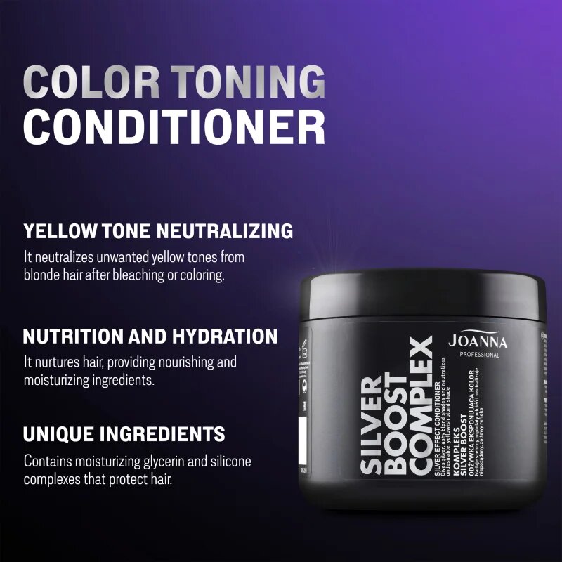 Joanna Silver Boost Complex vijoličen balzam za nevtralizacijo rumenih odtenkov 500 g