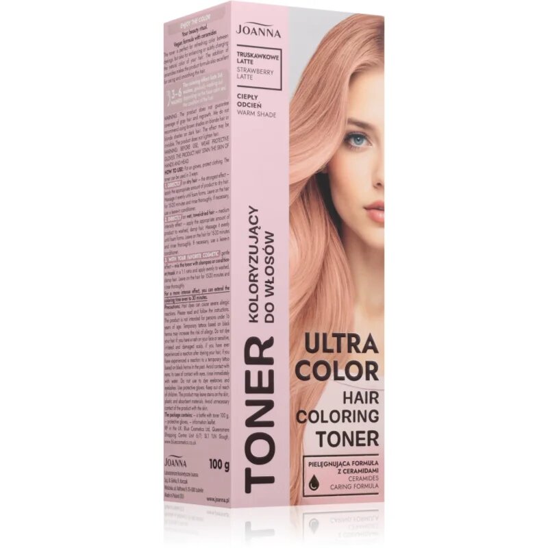 Joanna Ultra Color barvni toner odtenek Strawberry Latte 100 g