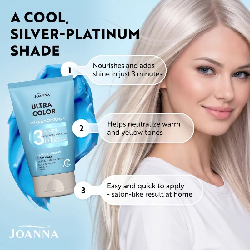 Joanna Ultra Color Cold Platinum Blond Shades 3 Minutes balzam za toniranje odtenek Cold Platinum 100 g
