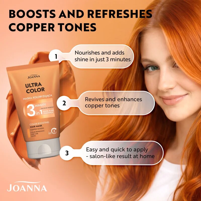 Joanna Ultra Color Cooper Shades 3 Minutes maska za lase za rdeče lase 100 g