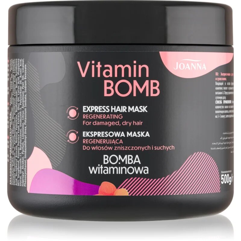 Joanna Vitamin Bomb Express Hair Mask maska za suhe in poškodovane lase 500 ml