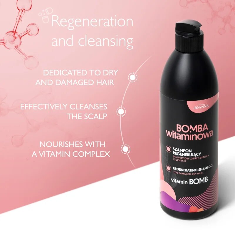 Joanna Vitamin Bomb Regenerating Shampoo regeneracijski šampon za suhe in poškodovane lase 500 ml