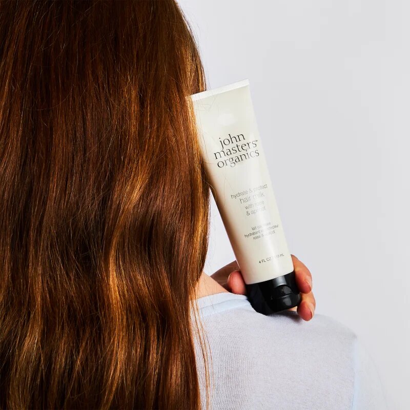 John Masters Organics Rose & Apricot Hair Milk mleko brez spiranja za suhe konice las 118 ml