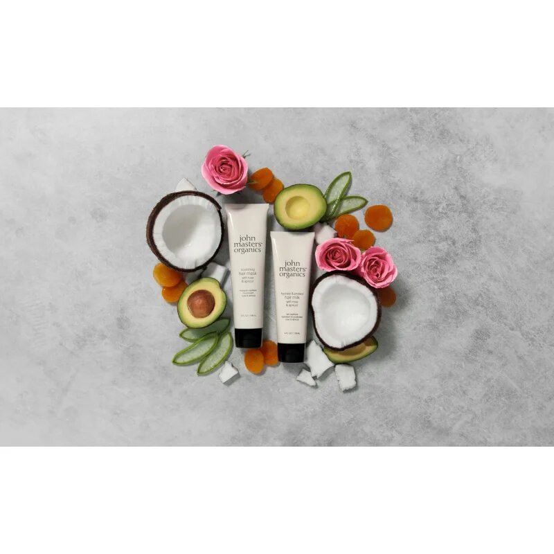 John Masters Organics Rose & Apricot Hair Milk mleko brez spiranja za suhe konice las 118 ml