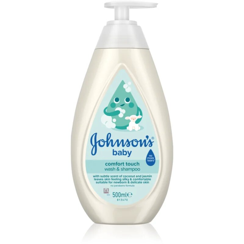 Johnson's® Comfort Touch peneča kopel in gel za umivanje 2 v 1 za otroke 500 ml