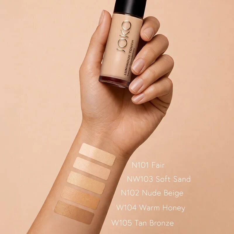 JOKO Luminous Touch lahki tekoči puder za poenoten odtenek kože odtenek 103 Soft Sand 30 ml