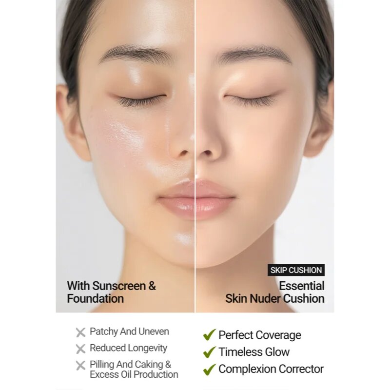 JUNG SAEM MOOL Essential Skin Nuder Cushion posvetlitvena podlaga nadomestno polnilo odtenek Medium Deep 14 g