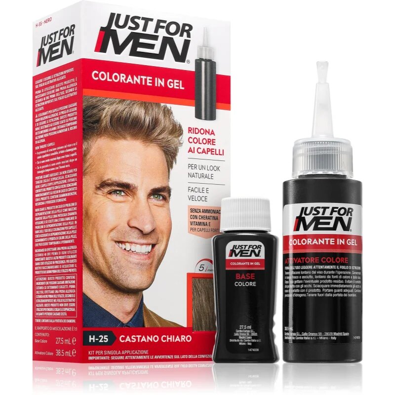 Just for Men Color Kit tonirana barva za lase za moške odtenek H-25 Light Brown 1 kos