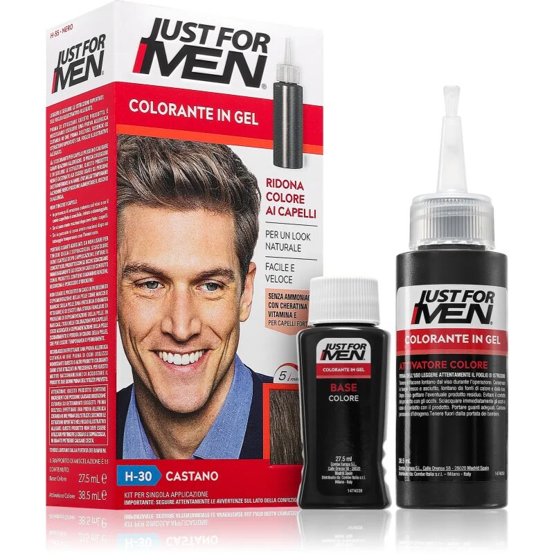 Just for Men Color Kit tonirana barva za lase za moške odtenek H-30 Light Medium Brown 1 kos