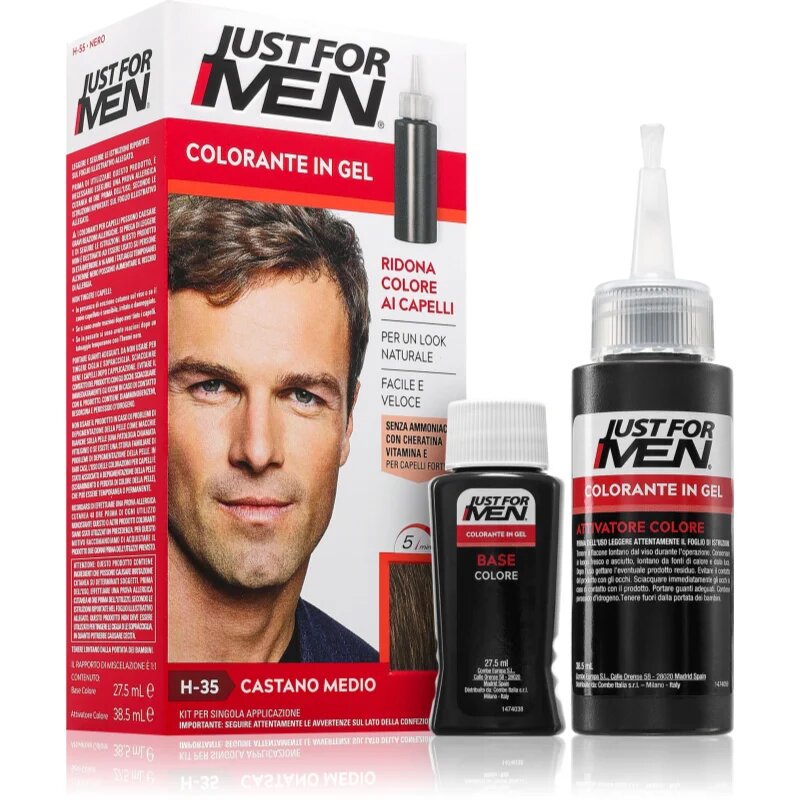 Just for Men Color Kit tonirana barva za lase za moške odtenek H-35 Medium Brown 1 kos