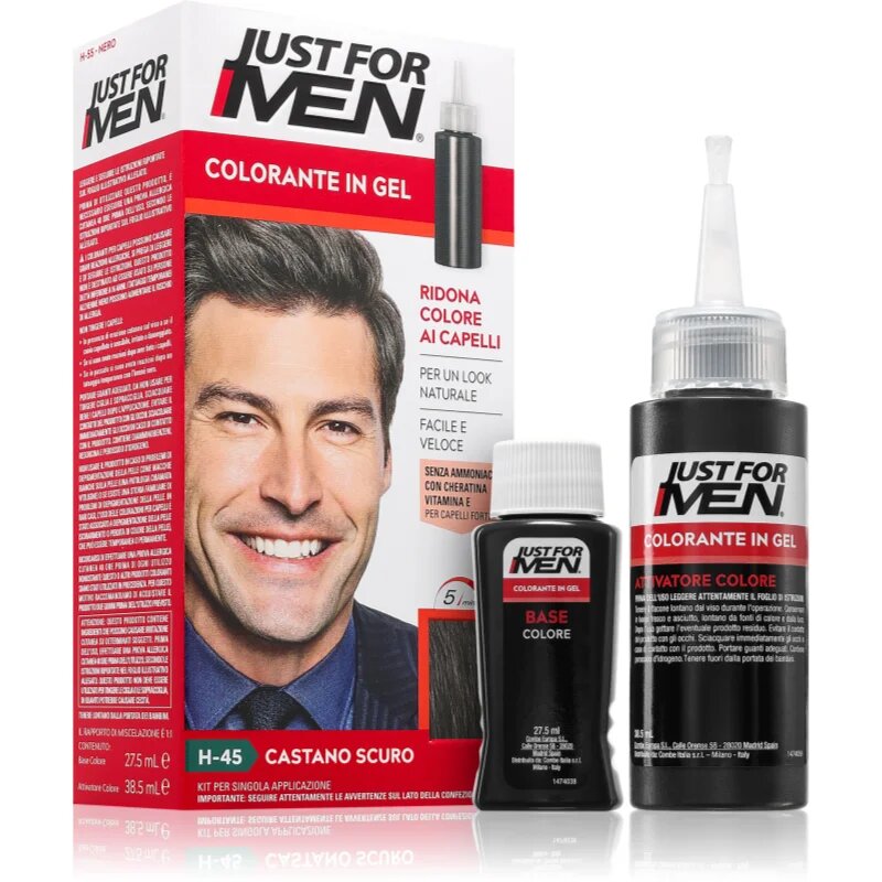 Just for Men Color Kit tonirana barva za lase za moške odtenek H-45 Dark Brown 1 kos