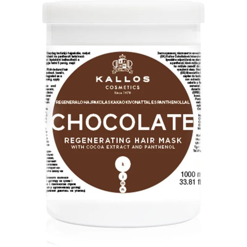 Kallos Classic Chocolate regeneracijska maska za suhe in poškodovane lase 1000 ml