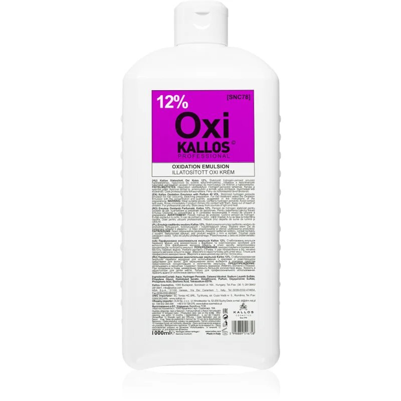 Kallos Classic Oxi kremasti peroksid 12% za profesionalno uporabo 1000 ml