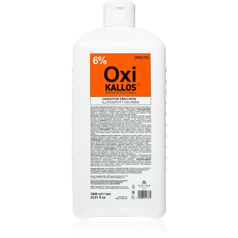 Kallos Classic Oxi kremasti peroksid 6% za profesionalno uporabo 1000 ml